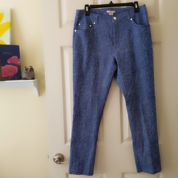 Eric Patterned Blue Jeans size 10 - Picture 2 of 8